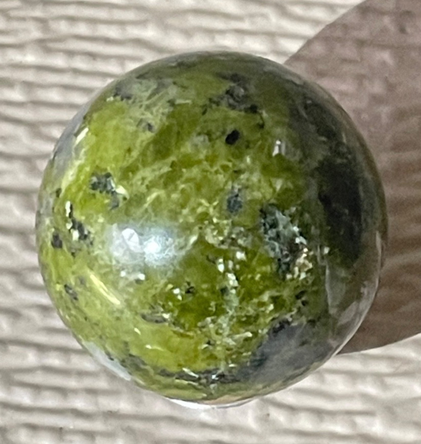 Polished Hand Faceted 30 mm Unakite Crystal Sphere