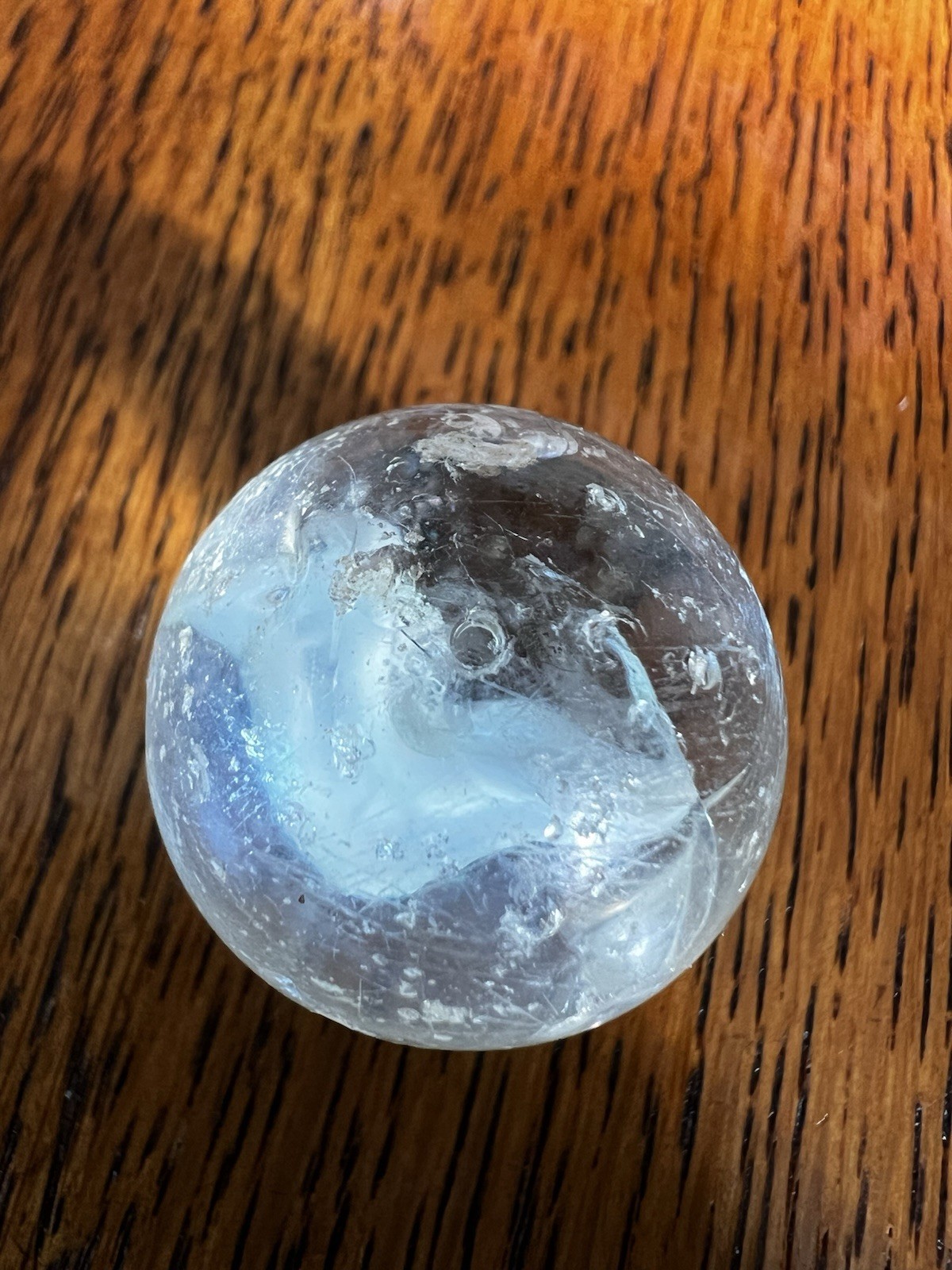1960’s Machine Made Cat Eye Marble 1” W The Number 7 Inside,