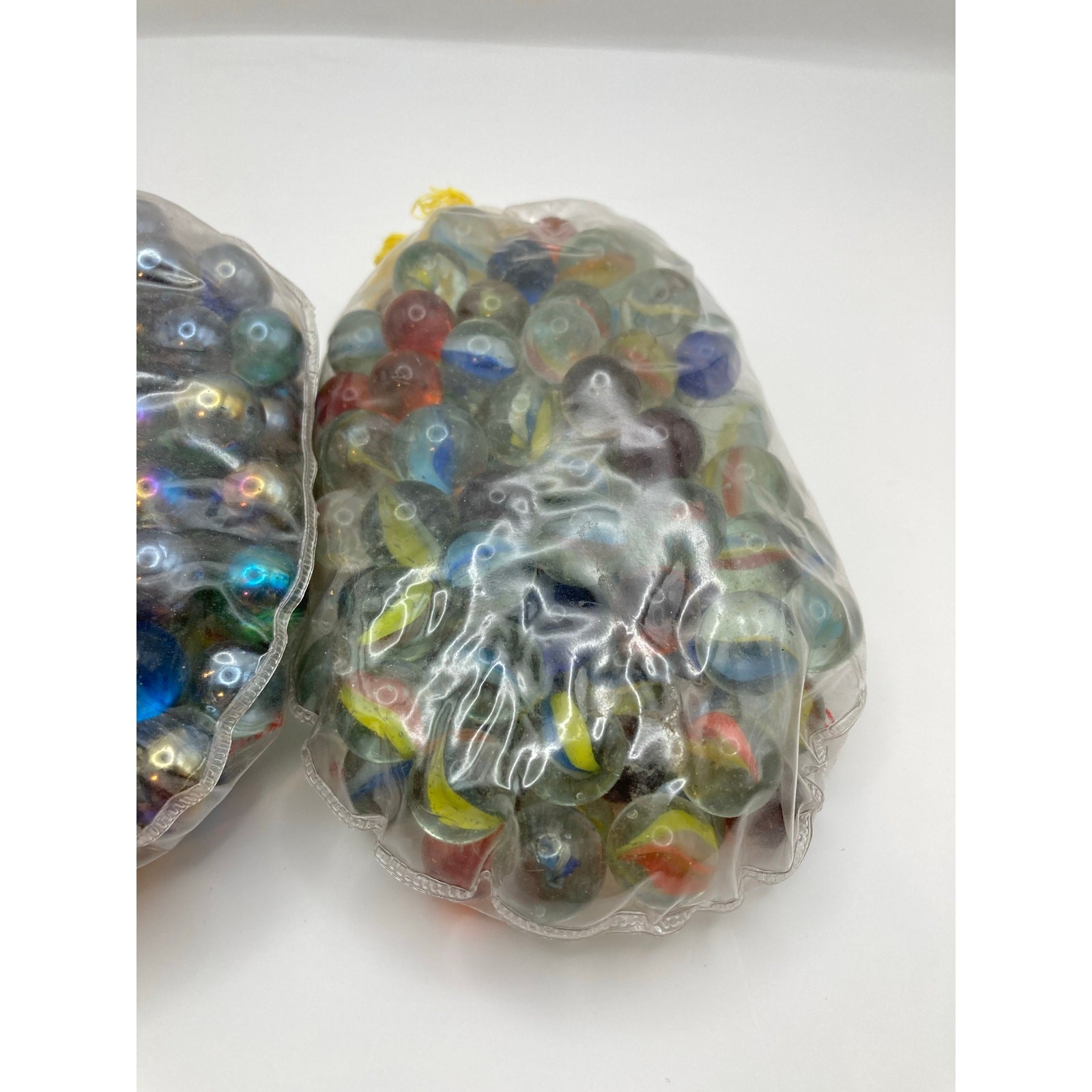 Vintage Bags of Marbles-Lot of 2 Draw String Pouches Kids Goods – Not Counted