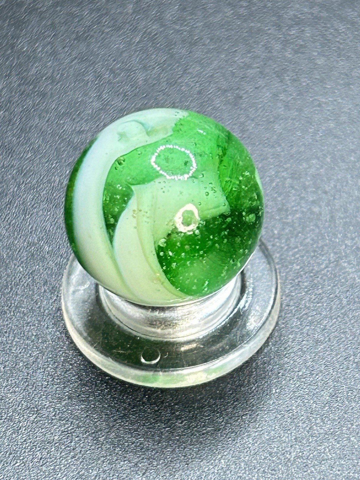 Vintage Davis Marble Works UV Active Swirl Marble 0.629”