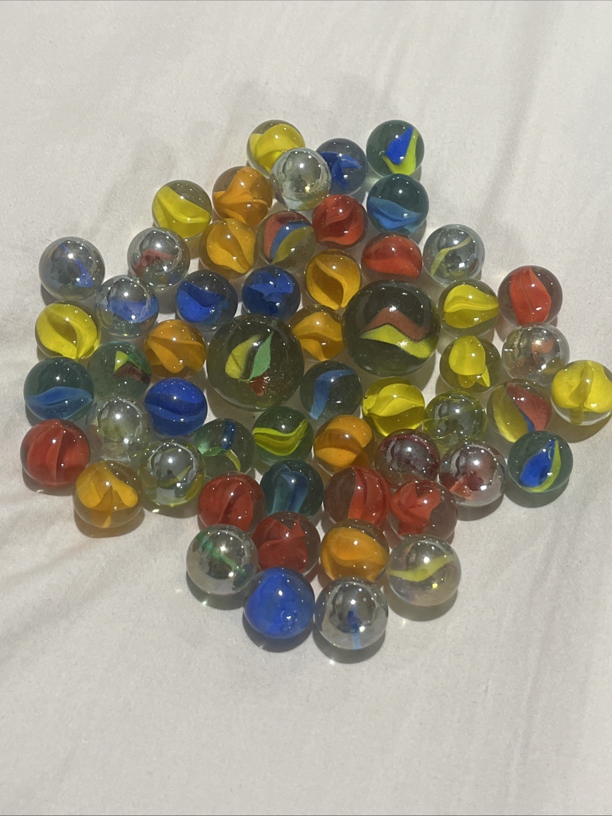 Vintage Swirl Marbles Cat Eye Marble Lot of 55