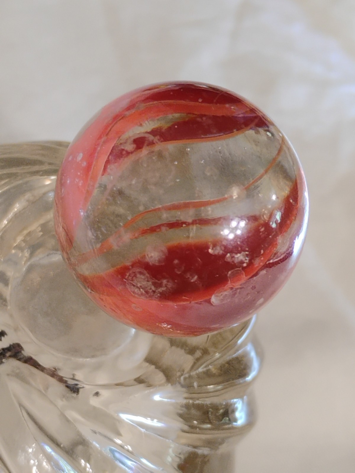 Vintage Peltier Marble King Japanese Caged Cat’s Eye Shooter Player Pair Marble?