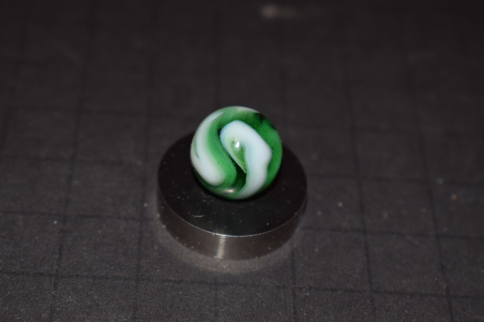Vintage Ravenswood Toy Marble Transparent Swirl Green Base Size .609″ MINT