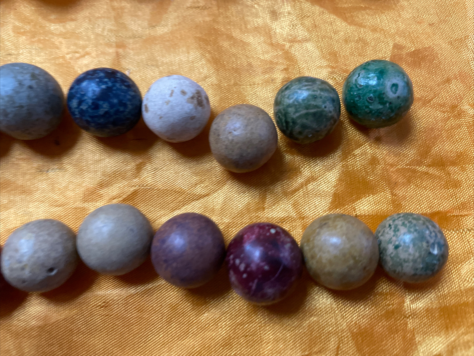 35 Vintage Random Clay Marbles Pre-1900s Civil War (B6)