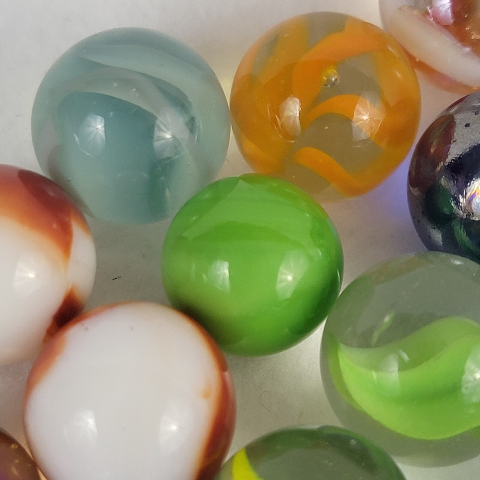 Vintage Glass Marbles Mixed Lot Multicolor 1/2″ Collectible