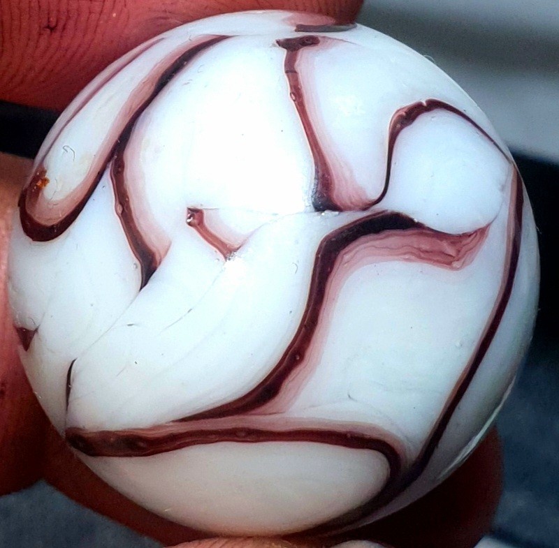 1 & 1/32″+ Massive Busy Veiligglas Opaque Swirl 1950s/1960s Vintage Marbles MM