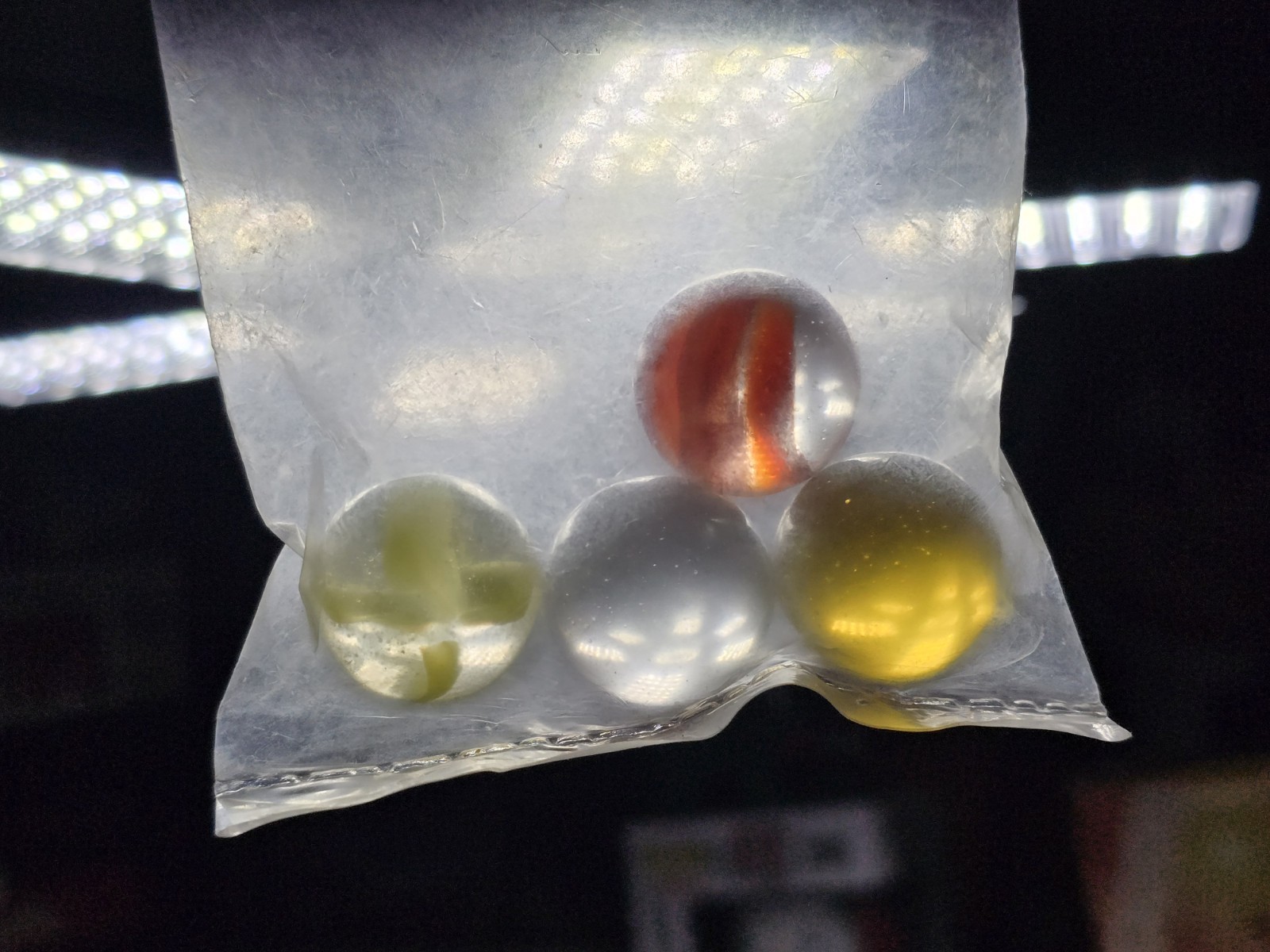 1950s NOS 4 Champion Glass Agates Agate Marbles Marble Pennsboro West Virginia