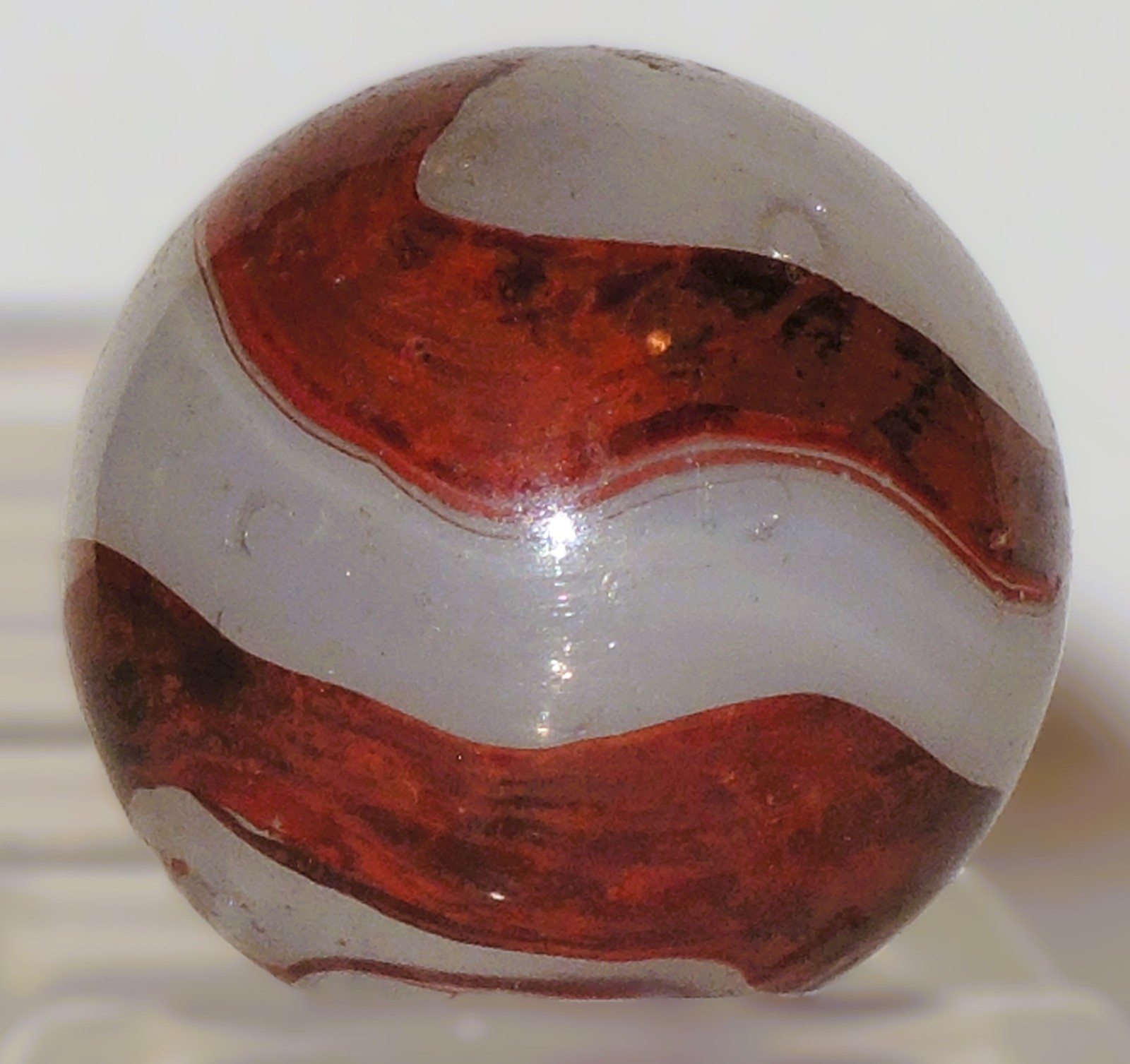 Marble AKRO AGATE Oxblood FlameSwirls Lemonade Milky Base Corkscrew 3/4″ WILD UV