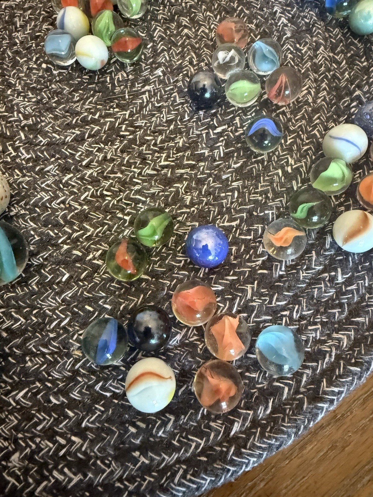 Confetti Speckled Multicolor Glass Marbles Lot of 99, Cats Eye Swirl Shooter Etc