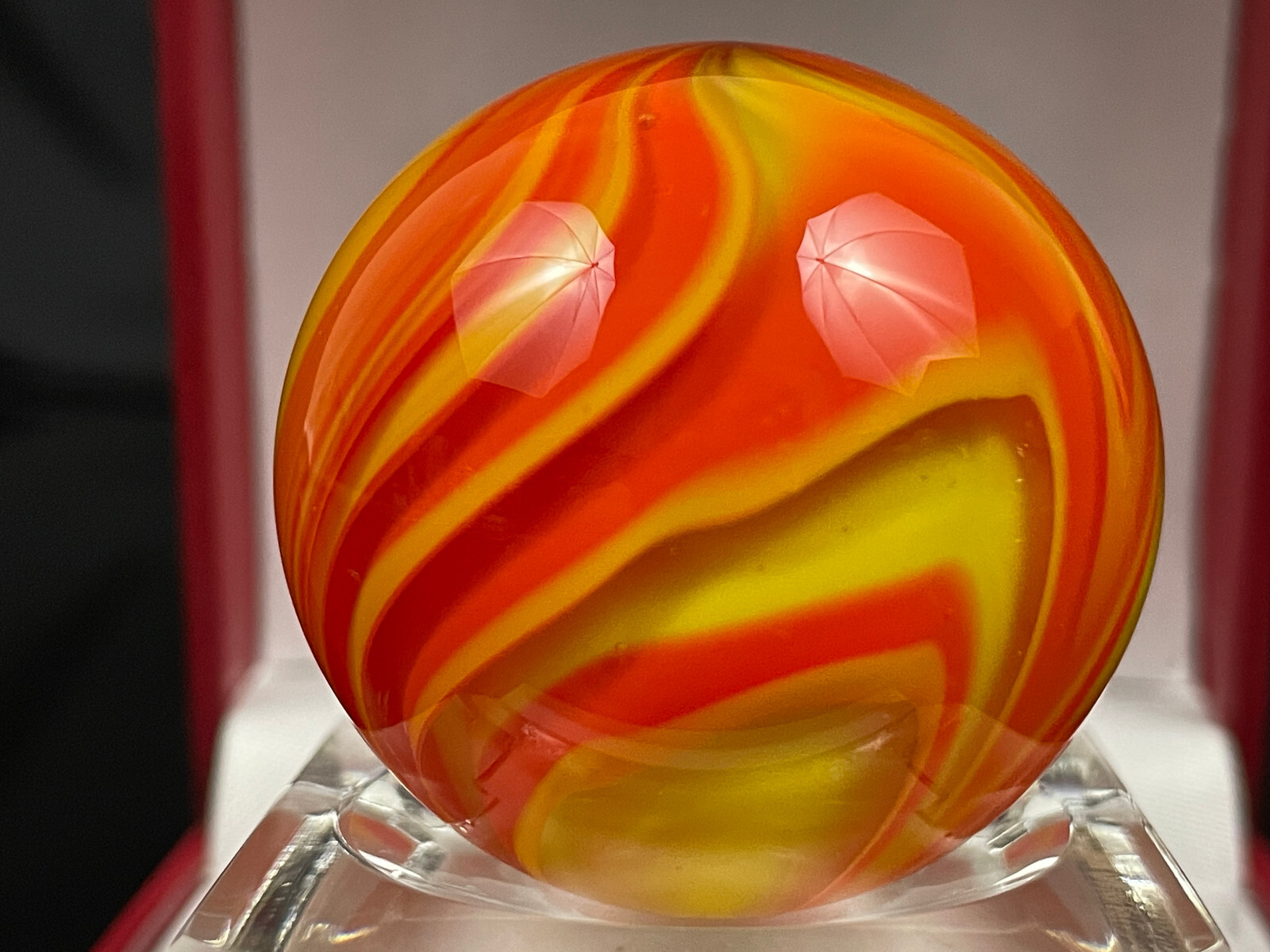 Rick Davis Glass Art Marble 1.48″ Signed #27