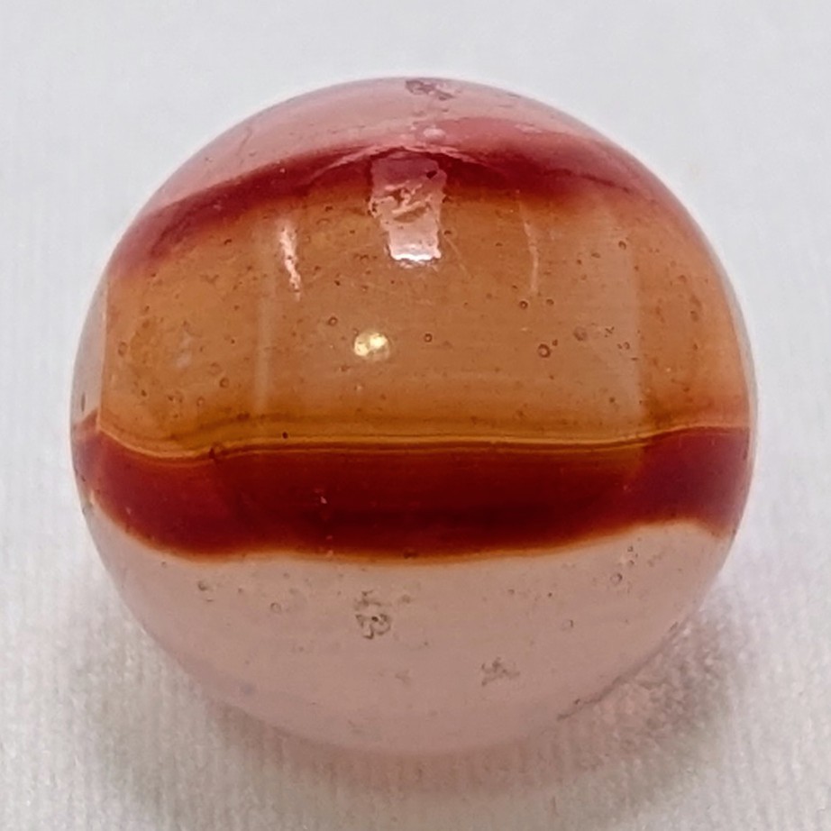 Vintage Akro Agate Carnelian Oxblood Swirl Marble UV Uranium Glow NM 5/8″