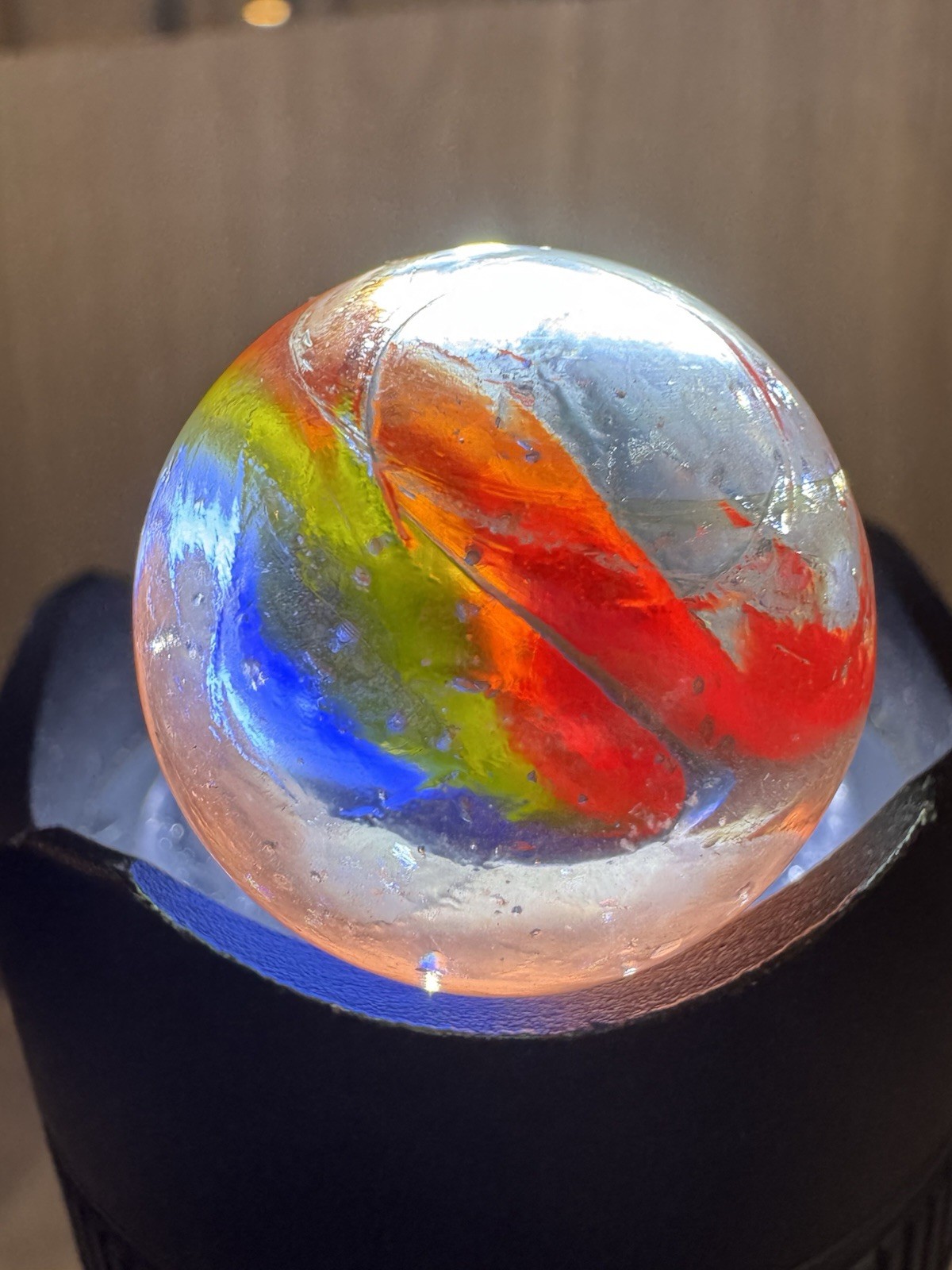 Vintage German Handmade Romanian Flag Shooter Marble