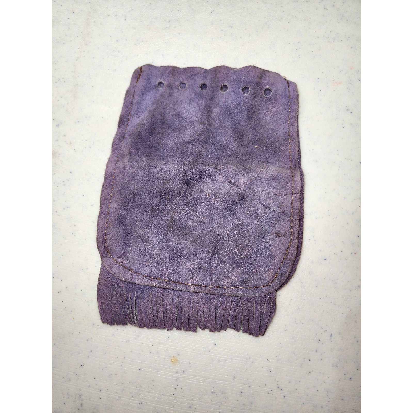 Vintage Blue Nuggets Bag Leather Yellow Indian