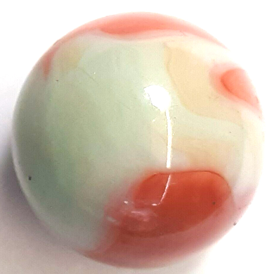 Large Wet Mint Excellent Light Pistachio and Orange CAC Swirl Marble 29/32″