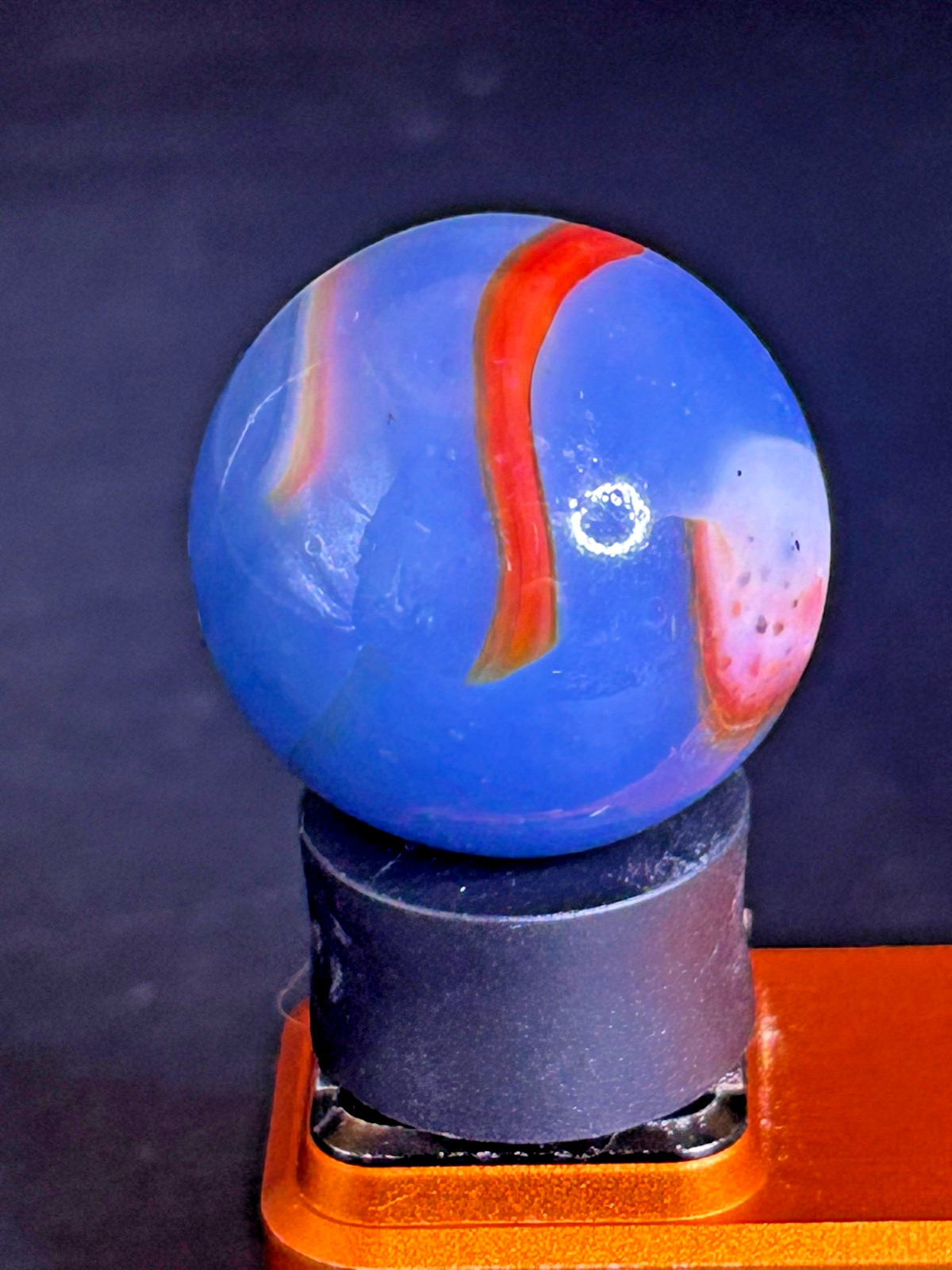 Peltier National Line Rainbo (NLR) Liberty Red & Blue Marble .94″ Mint- SH1