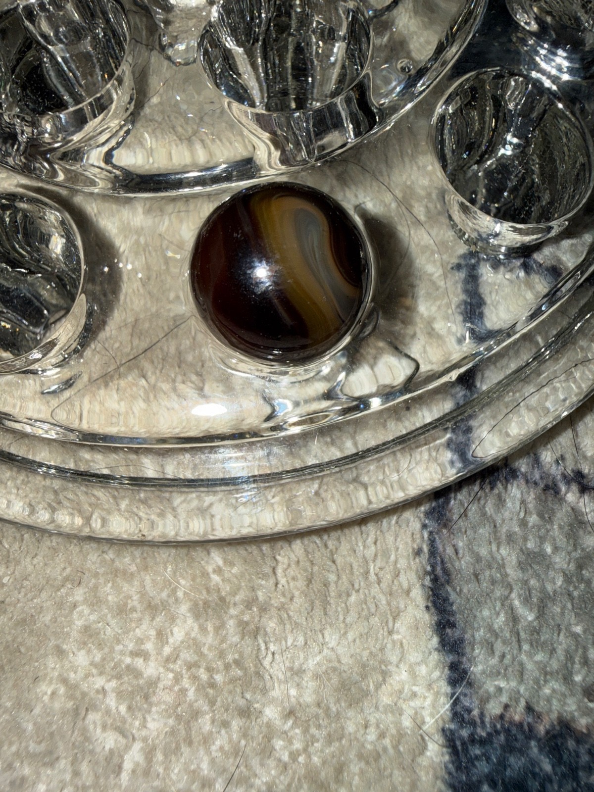 Rare Vintage Akro Agate Multi-Color Oxblood Slag Swirl Marble • 1930s Pre-War