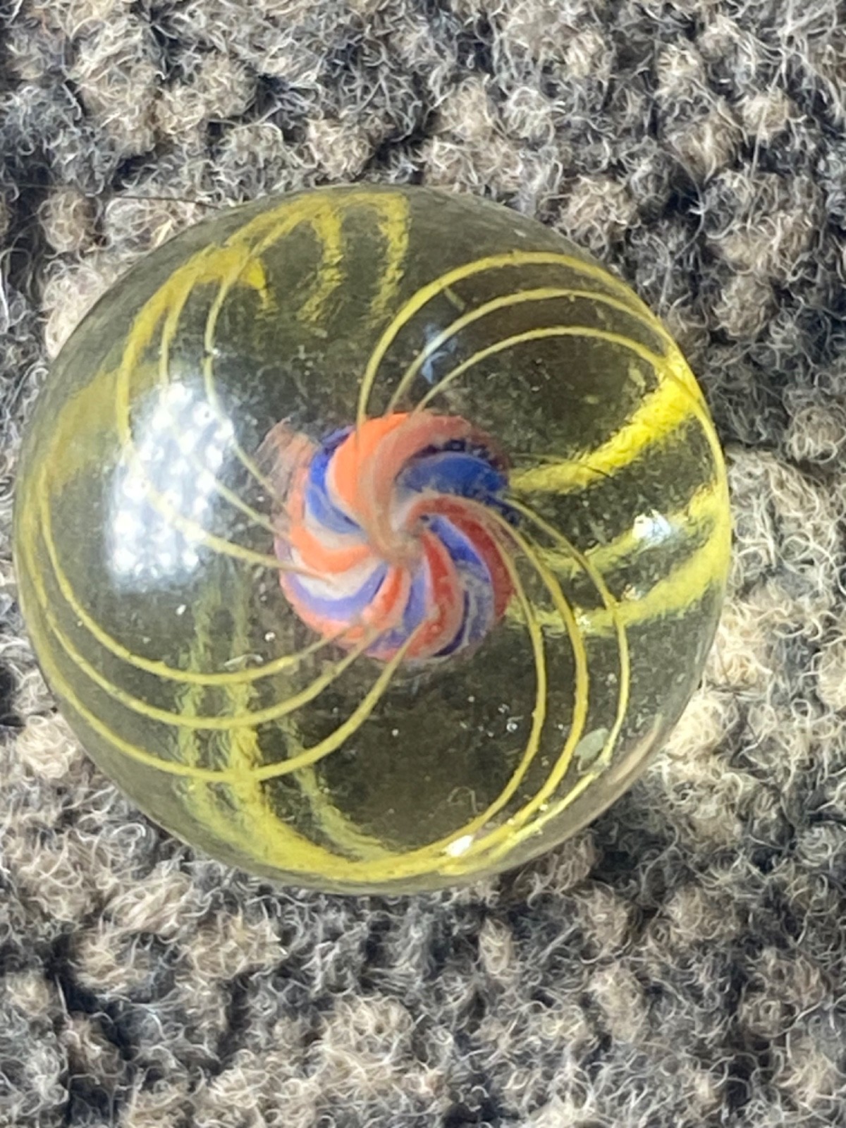 Antique German Marble multi coloured solid core 17mm MINT