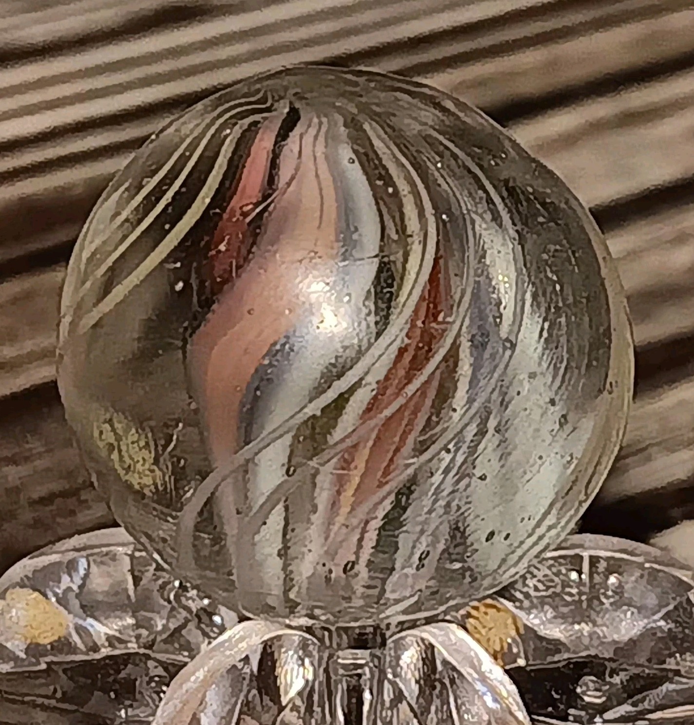German Divided Core Swirl Marble. .69″ Nm(-). Antique Handmade Marble.