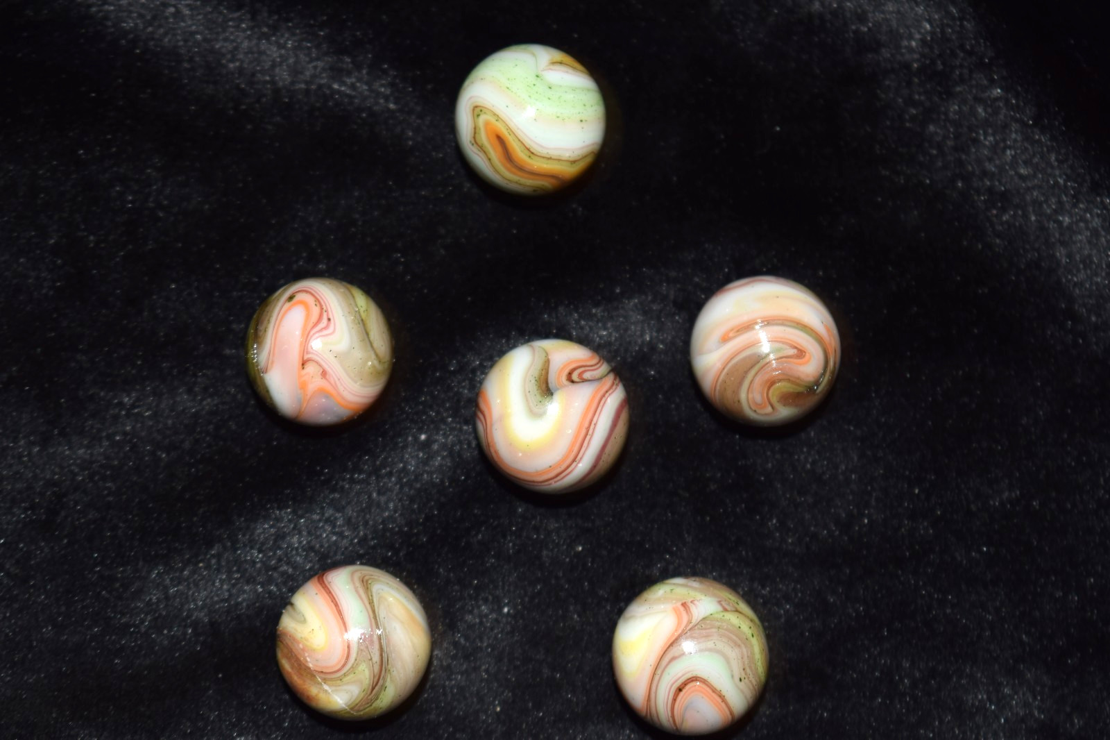 🐘➖⏩DAS lot of 6 Carnival run👽Green Aventurine🐂OXBLOODS size .718″=18mm MINT