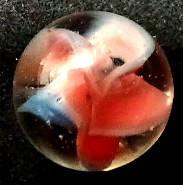Vintage Vitro Agate Tri-Color Hybrid Cat Eyes Marble Ribbon Swirl .625″