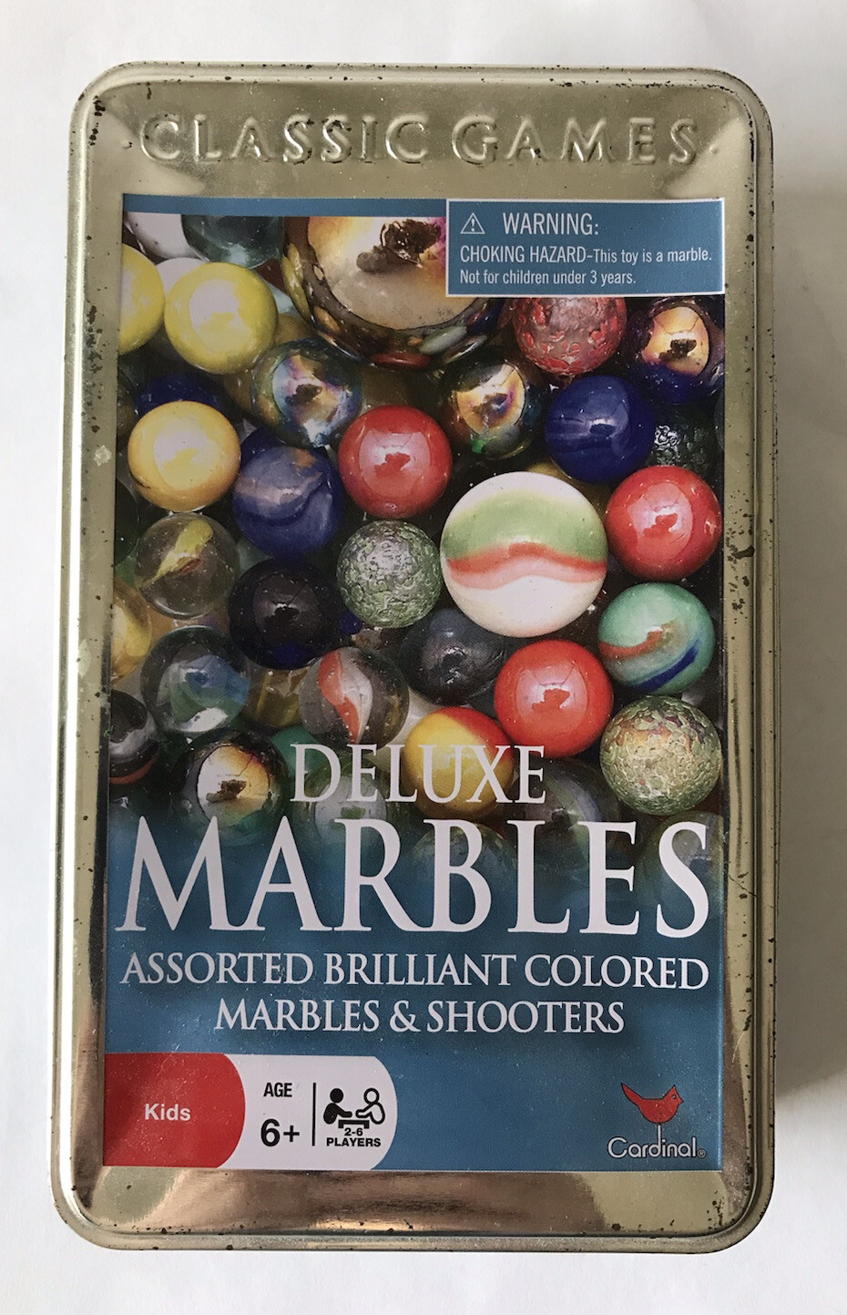 Classic Games Deluxe Marbles by Cardinal –  160 Marbles & Shooters in Tin Box