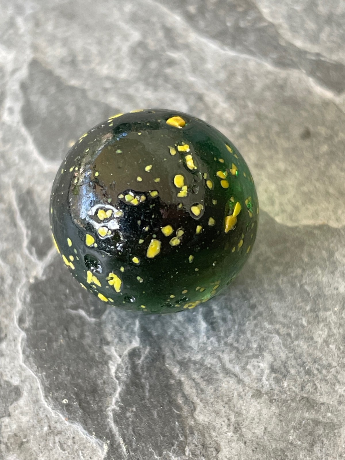 Vintage Green Galaxy Marble Yellow Colors Greenish Decorative Speckled Old 16mm