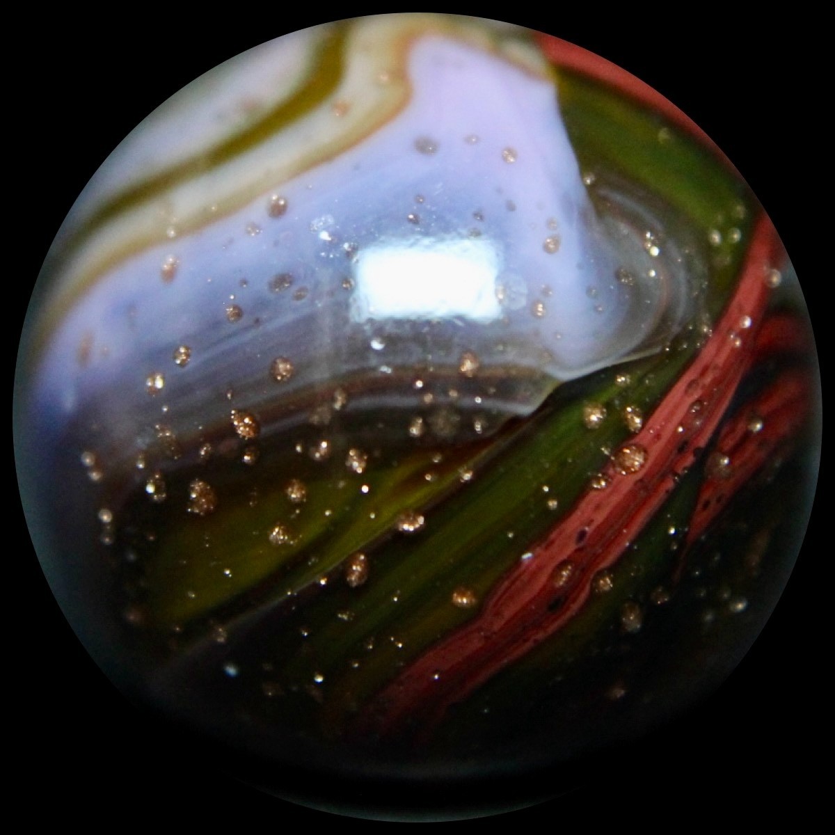 DAS Wildfire Marble Collector Series: Lavender & Oxblood Lutz Explosion