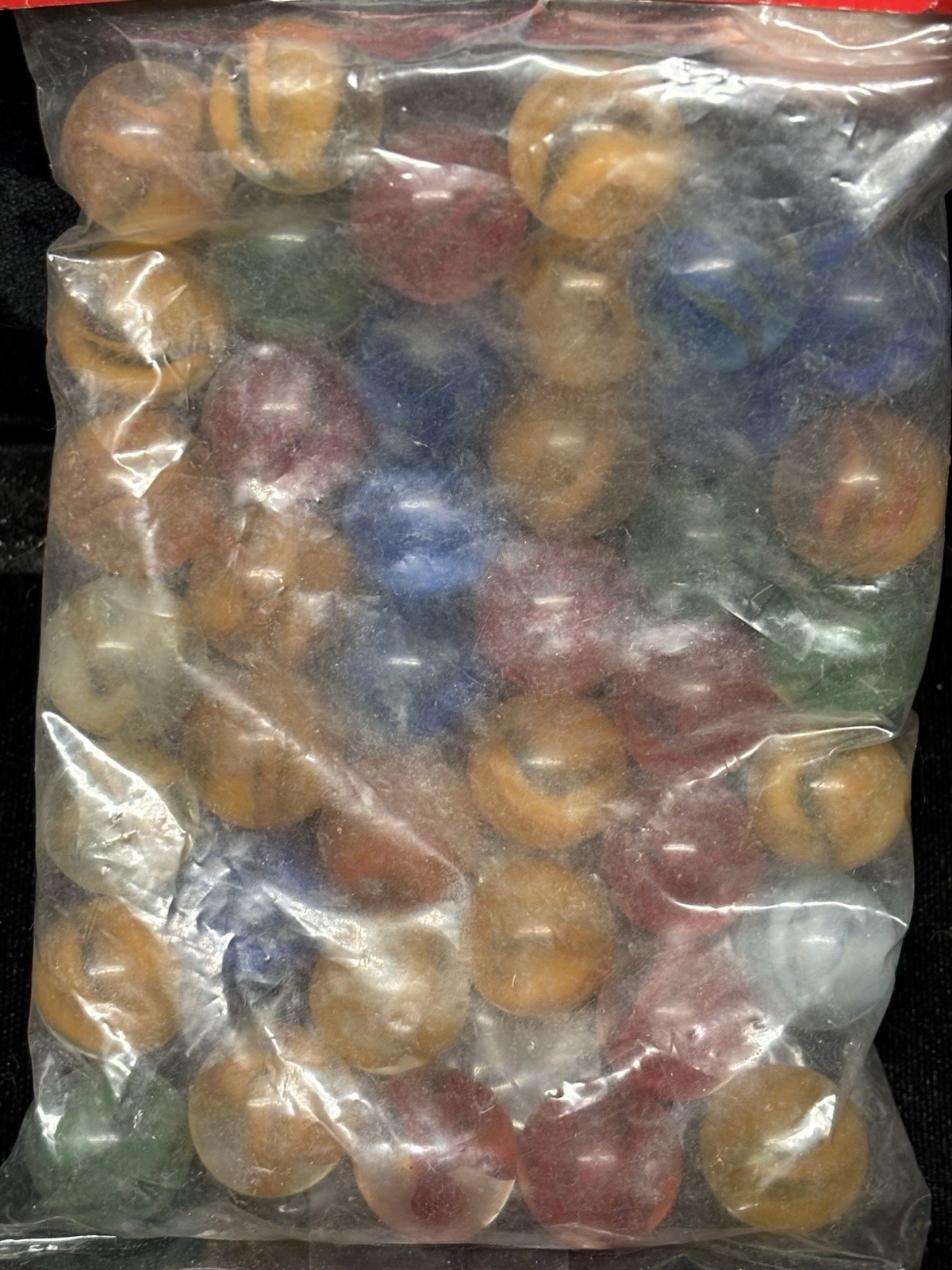 Vintage New VITRO Cat Eyes 40 Count Bag Of Marbles The Pride Of Young Americans