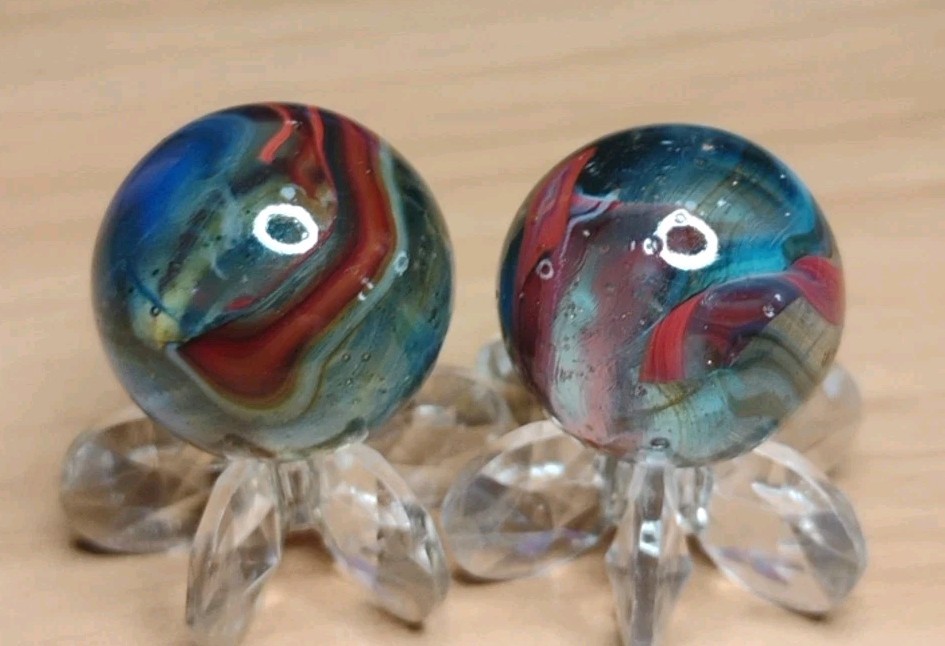 .73″-.69″ D.A.S. MARBLES LOT💥GOLD LUTZ -GLASS TOYS NM+