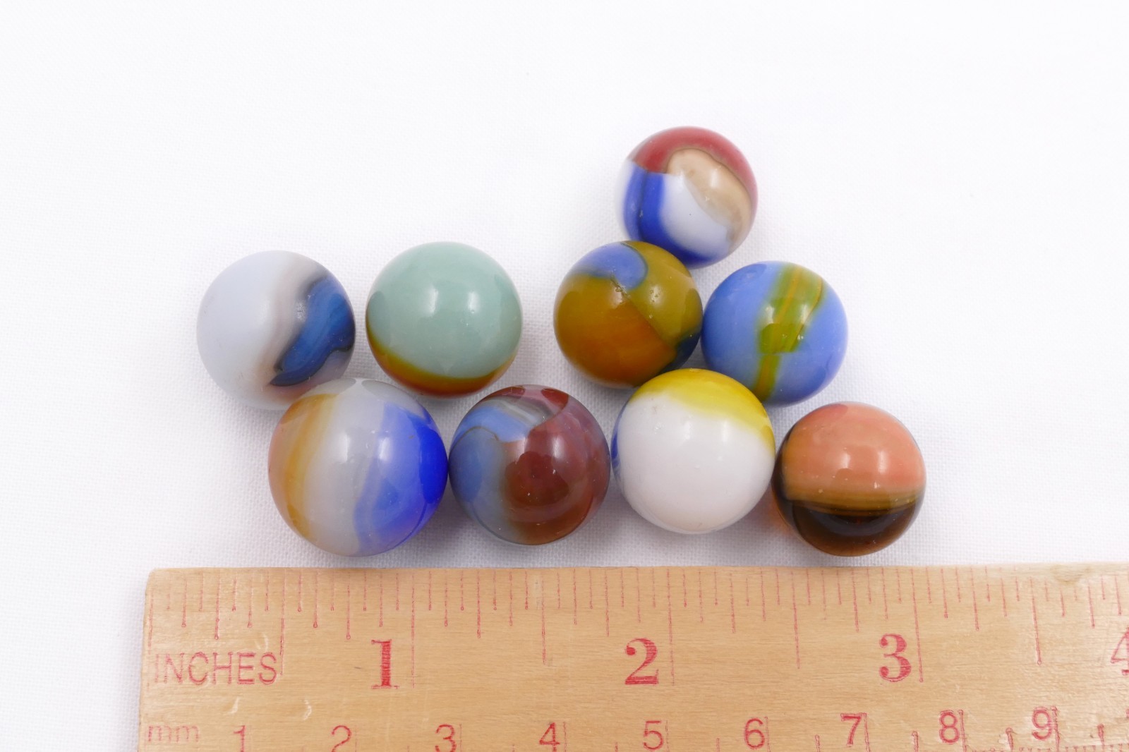 Lot of 9 Vintage Patch and Ribbon Marbles