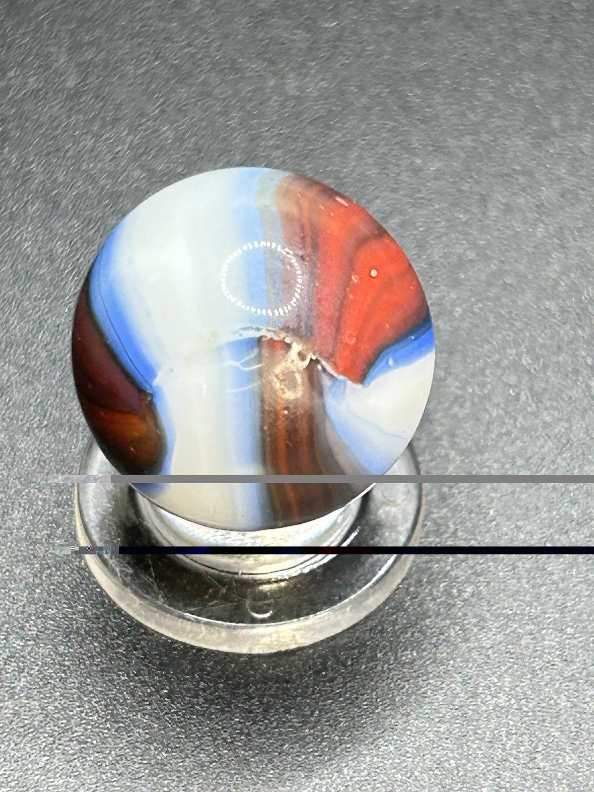 Vintage Marble King St.Mary’s Hybrid Blended Rainbow Marble 0.748”