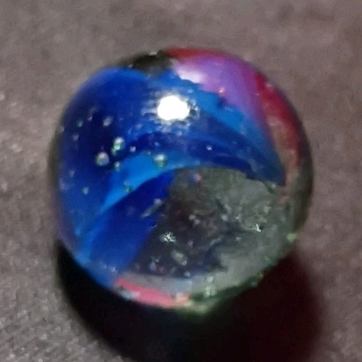 Single Machine Made Glass Toy Marble, Blue & Purple Corkscrew Swirl, Ages 4+