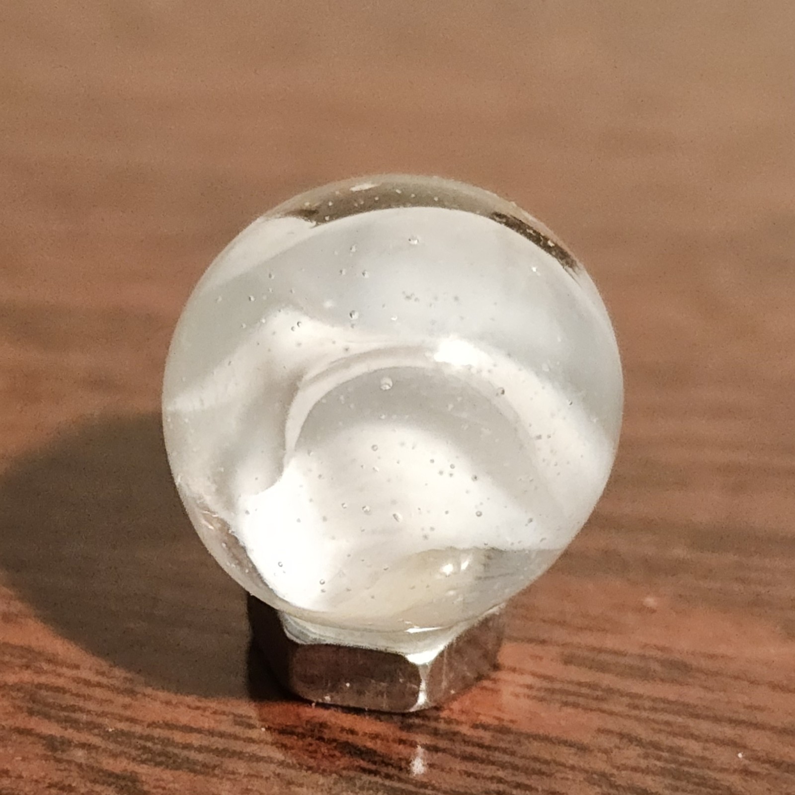 Vintage CE Bogard White 4 Lobe Floppy .625″ Glass Marble