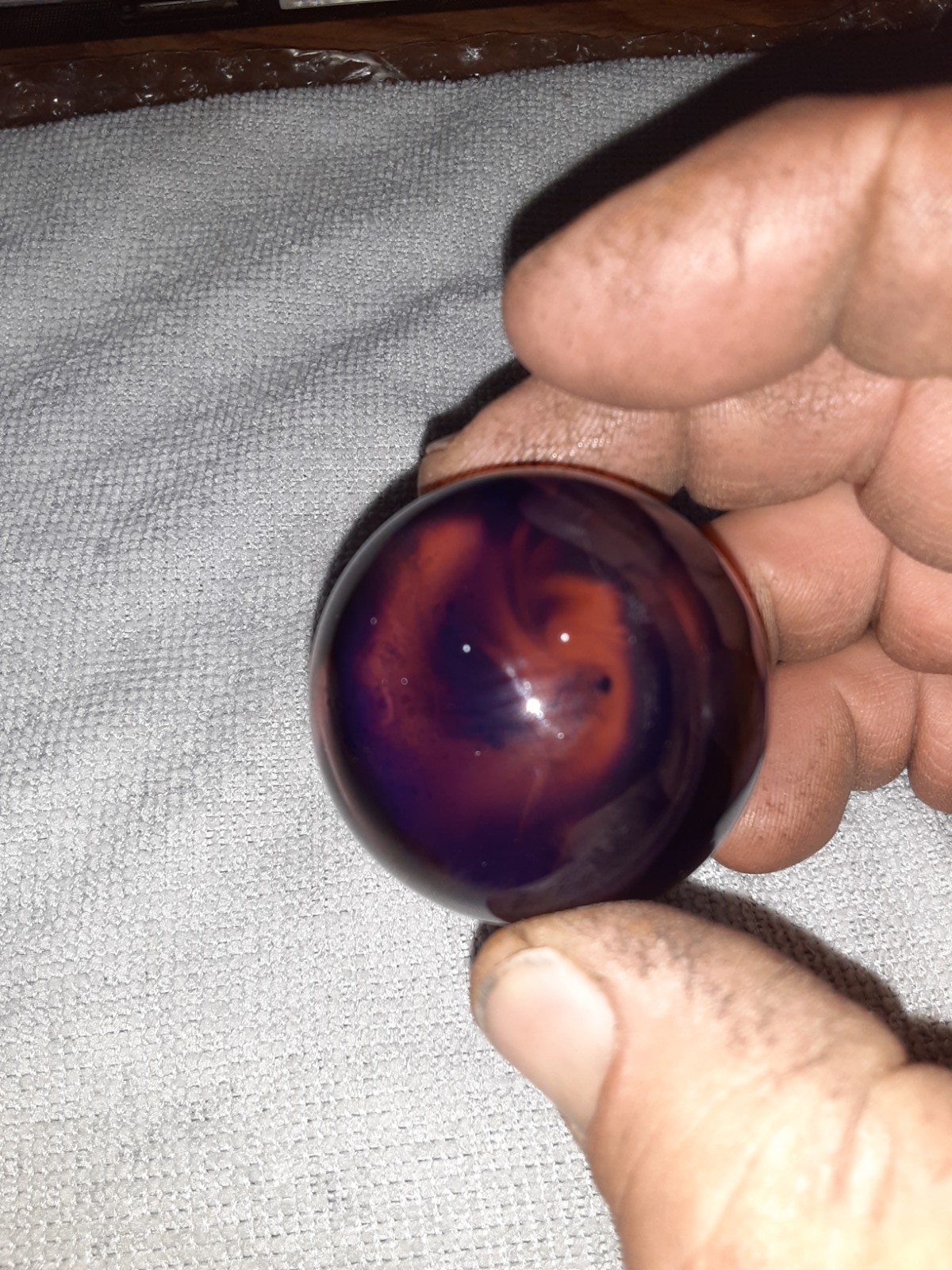 Hand Blown Glass Marble 1″-3/16 Diameter Deep Blue Galaxy design