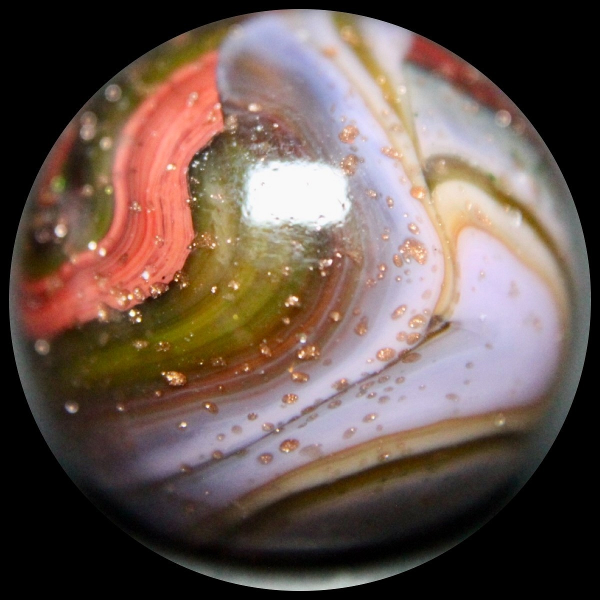 DAS Wildfire Marble Collector Series: Lavender & Oxblood Lutz Explosion