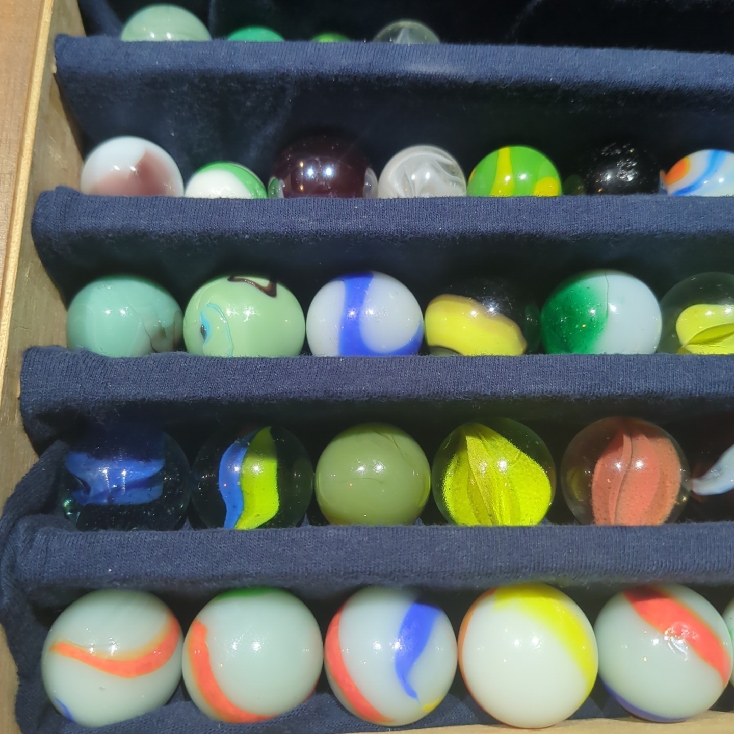 Lot Of Vintage Glass marbles. CAC, Akron agate, Peltier, Vitro Etc. 47 Total