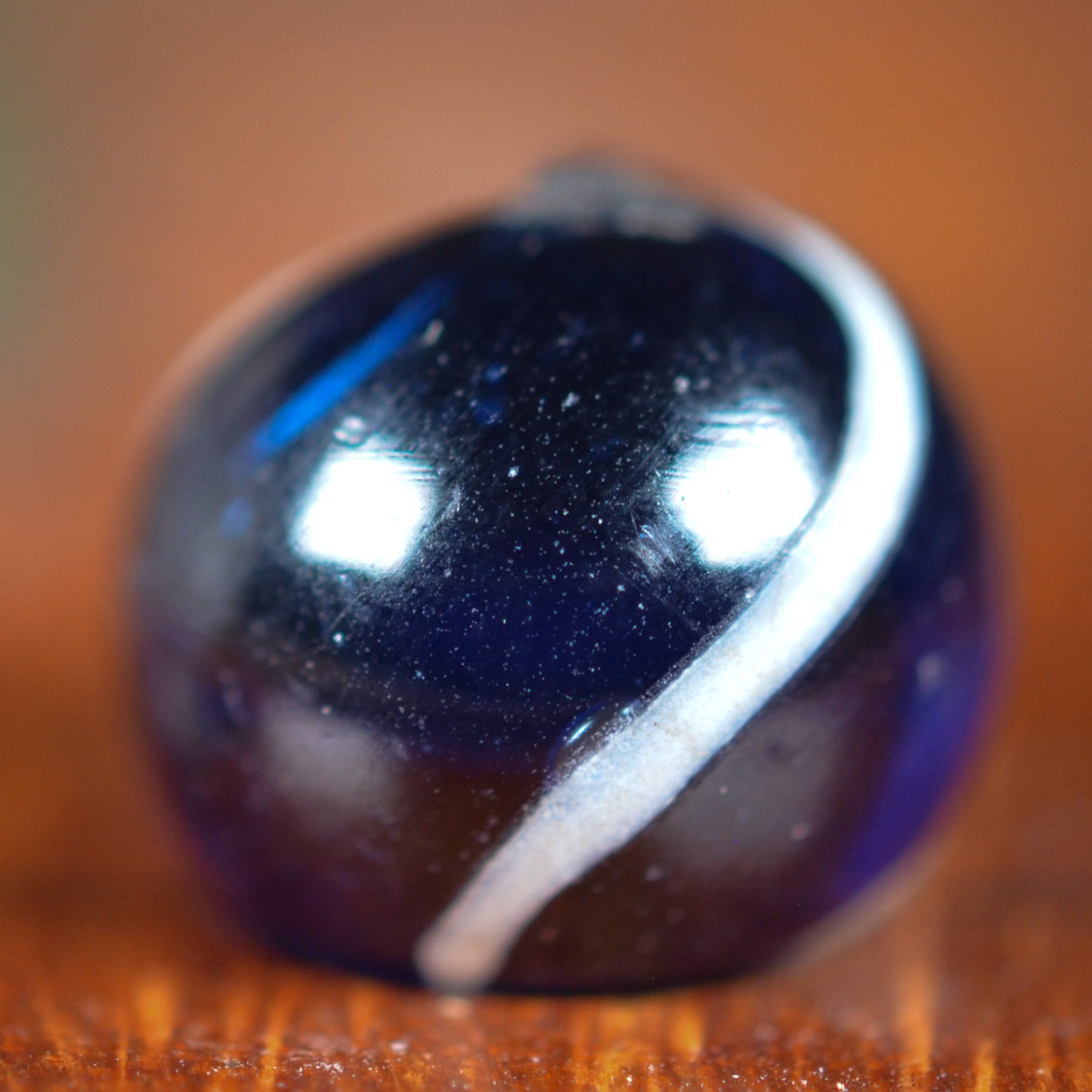 Handmade Banded Swirl, Banded Clearie Marble, 0.5 inch, Peewee, Near Mint+ S1606