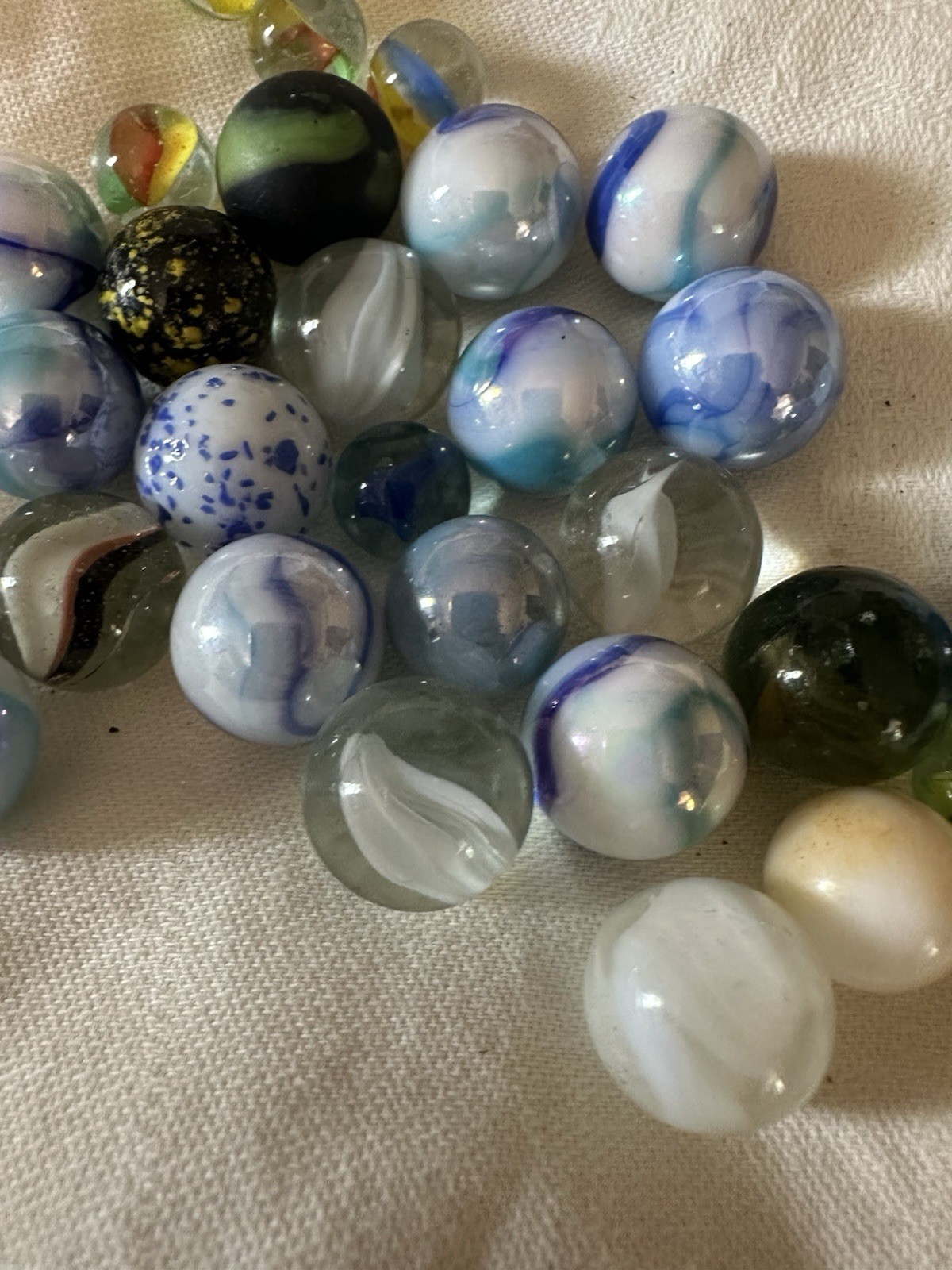 Vintage Various Makers Marbles Glass Swirl Slag Opaque Lot Of 28