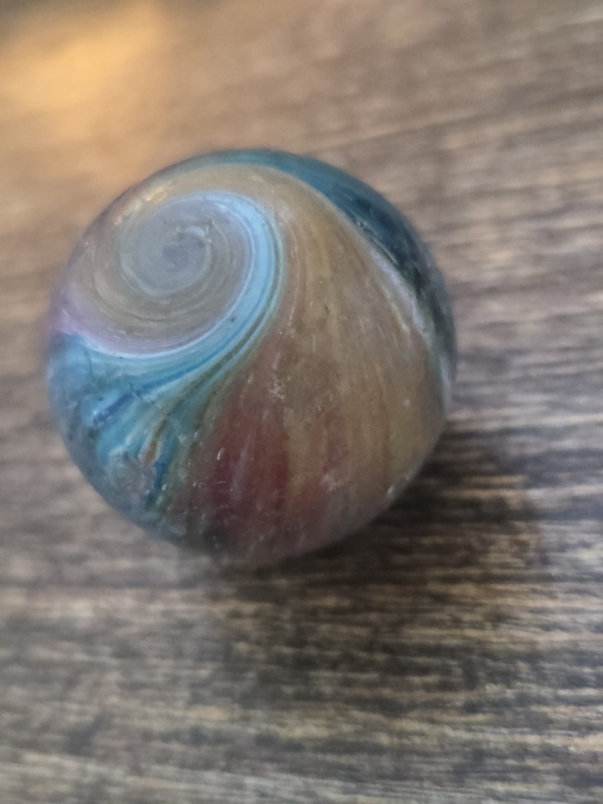 1.11″ Antique Vintage German Handmade Multi Colored Onionskin Marble