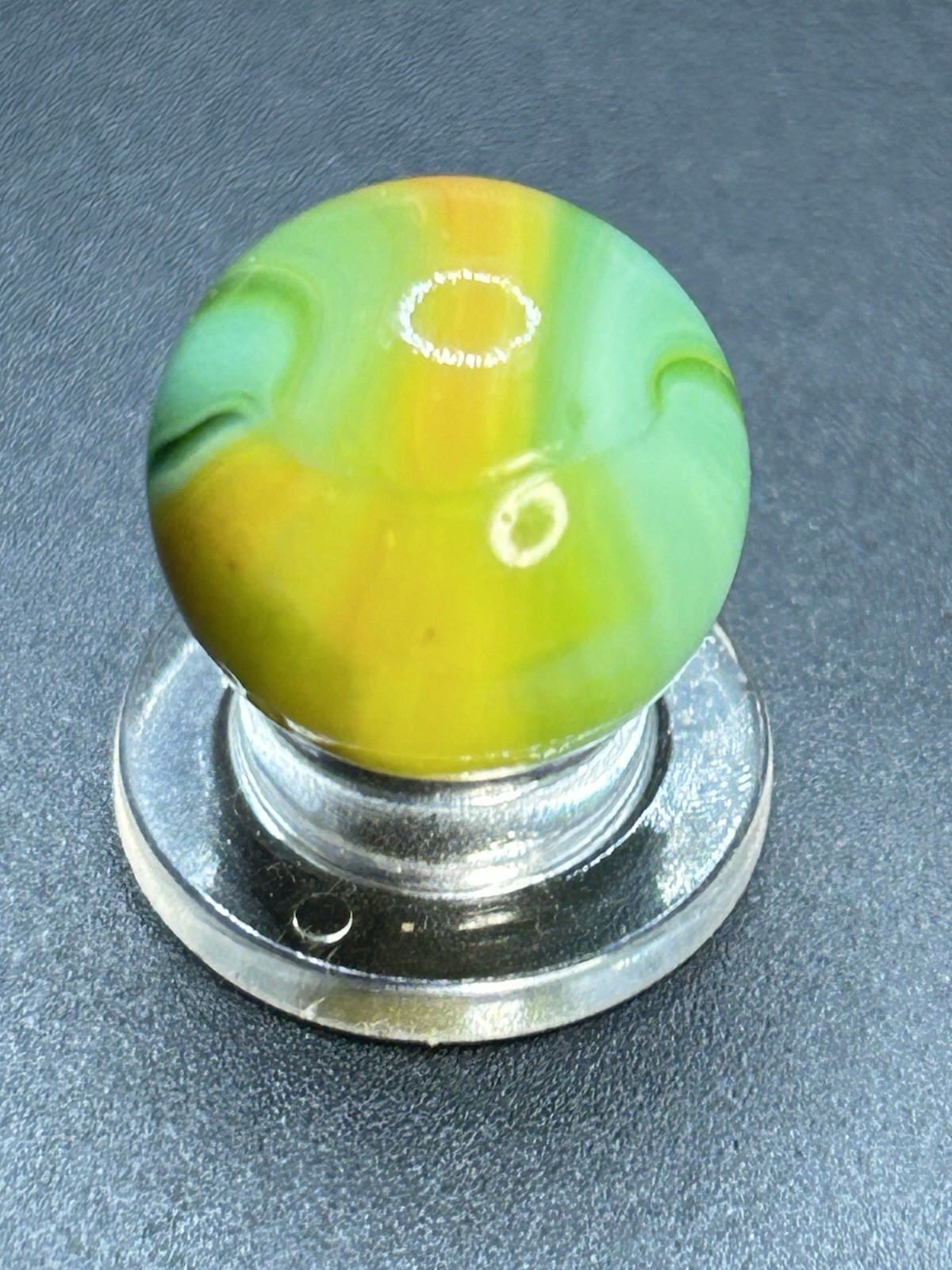 Vintage Peltier National Line Rainbo Lemon/Lime Marble 0.629”