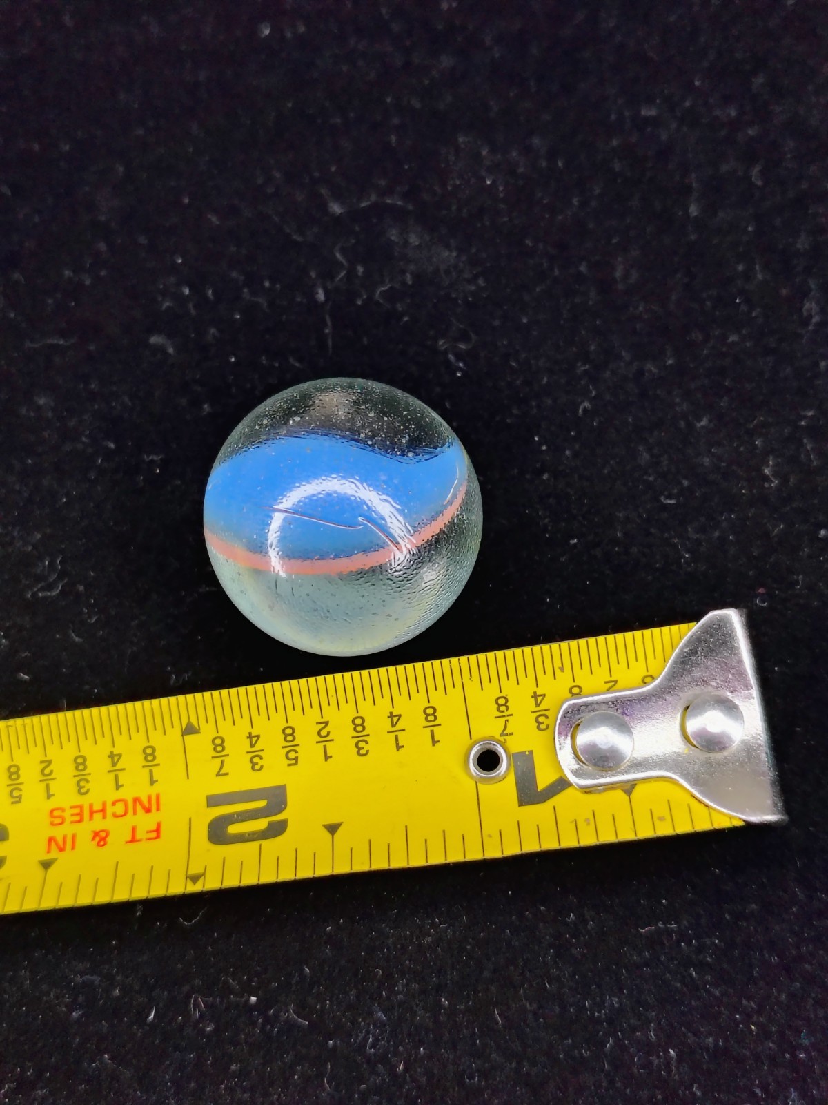 1″ Vitro Agate Tri-color Hybrid Cat’s Eye. Nm 8.0
