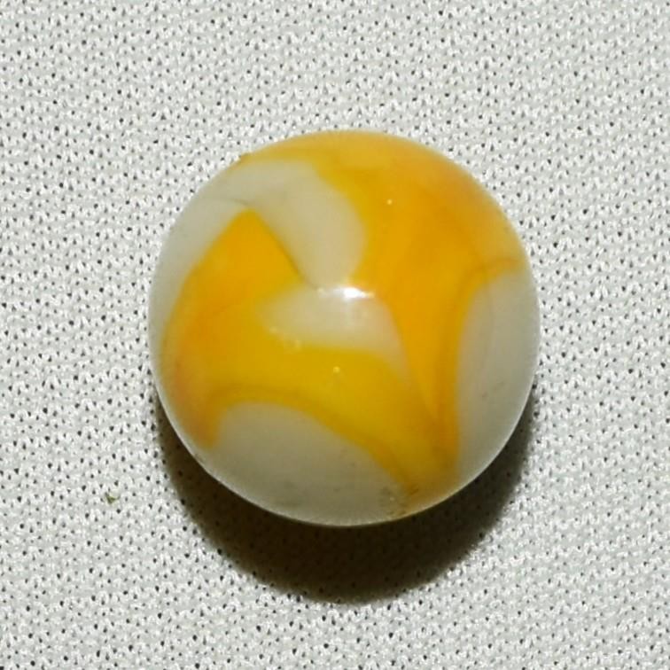 VINTAGE CHRISTENSEN AGATE (CAC) YELLOW & WHITE MARBLE .653″ (21/32″) ~ M573 – GR