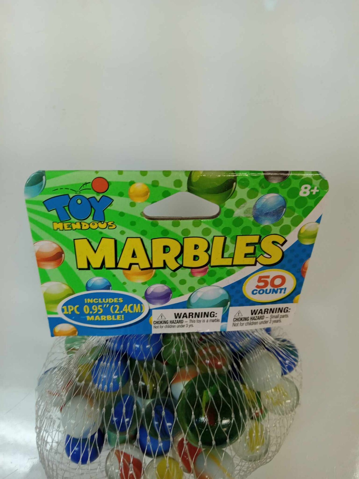 New/Sealed Toy Mendous Glass Marbles 50 Count includes 1 -0.95″ Marble kids 8+