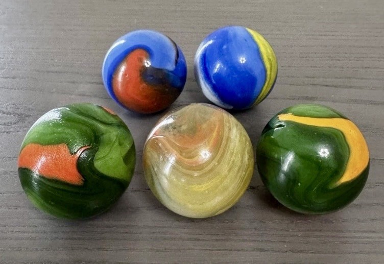 Vintage Marble Lot – 42mm Toebreaker Large Shooter – 5 Total Marbles