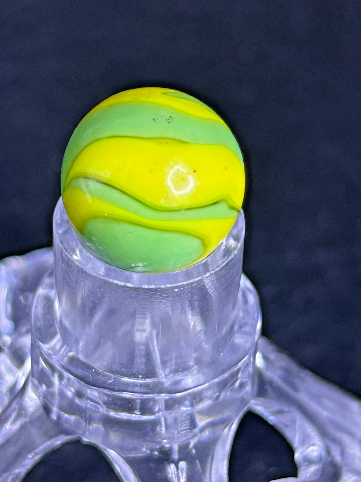 Christensen Agate Co. Swirl Yellow & Green Marble .56″ Near Mint+ CAC7