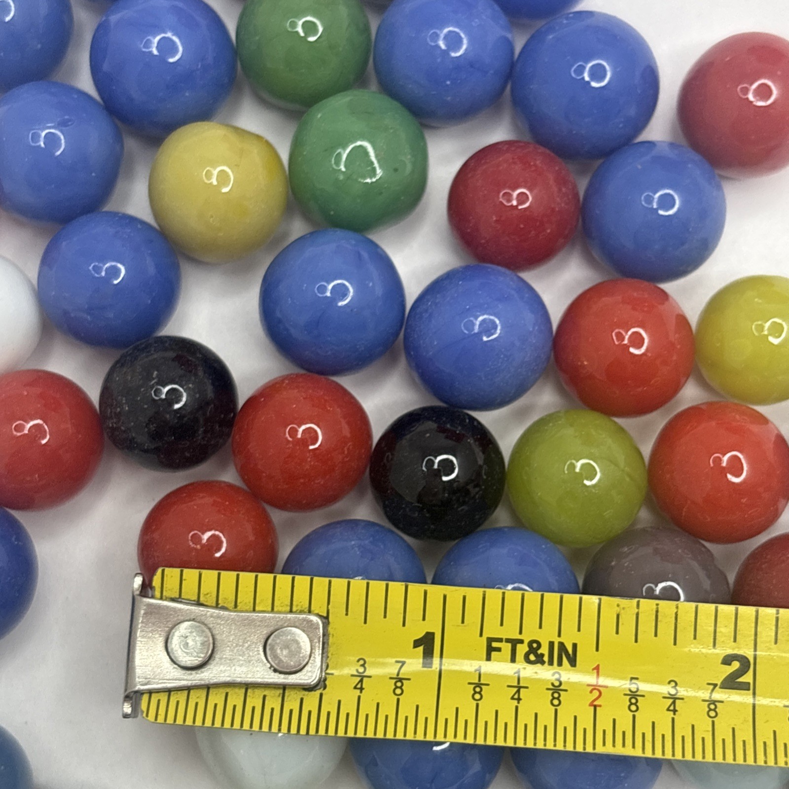 Vintage Bright Color Glass Marbles Lot of 50 Peewee Size PP Some Imperfections