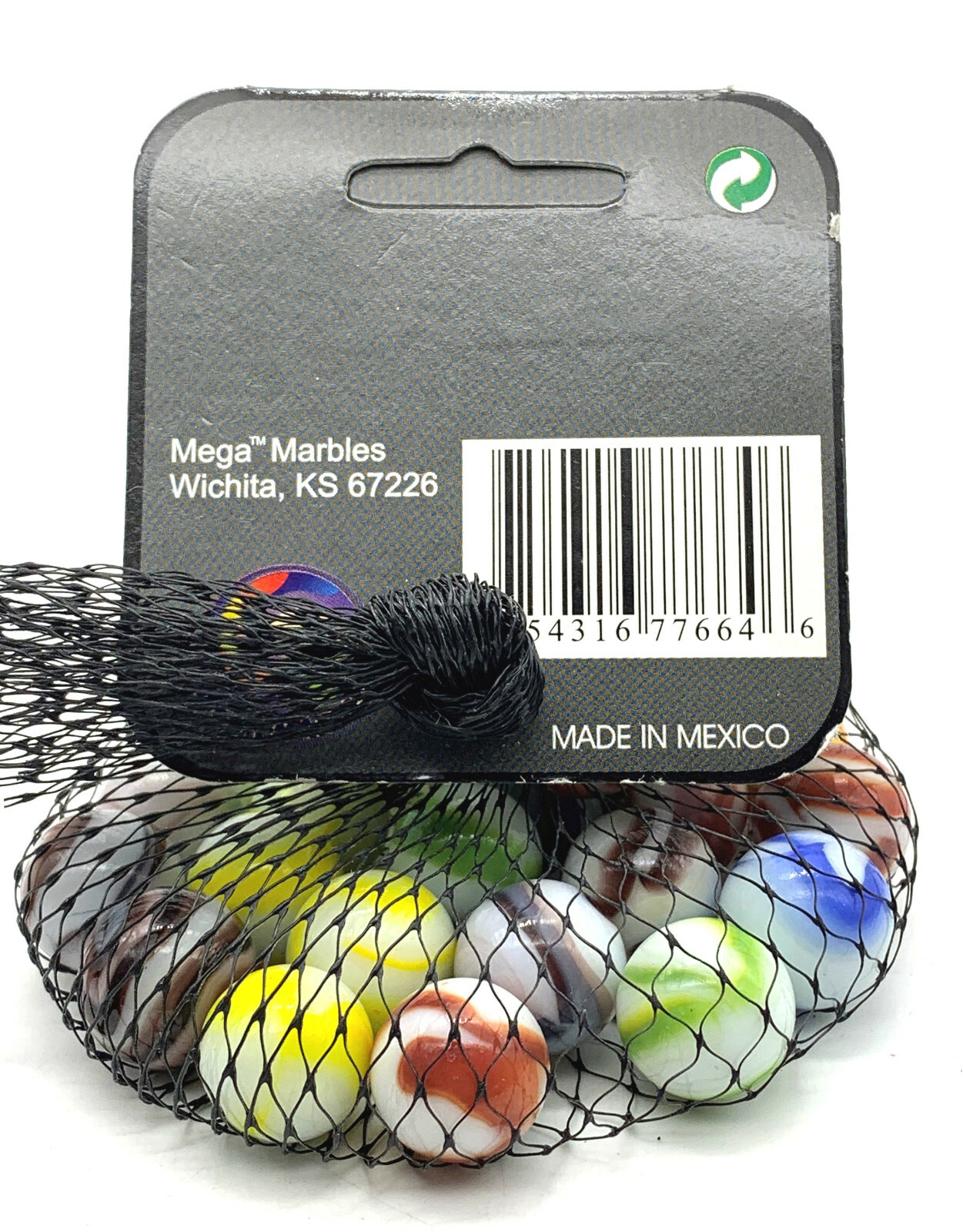 Net Bag 25 Old Fashion Glass Mega Marbles 24 Players & 1 Shooter 2003 Retired!
