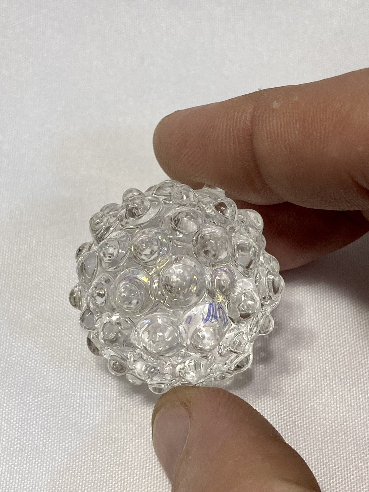 Marble Hand blown boro glass marble Art Blinger Clear Dichro￼ Dot Texture Dichro