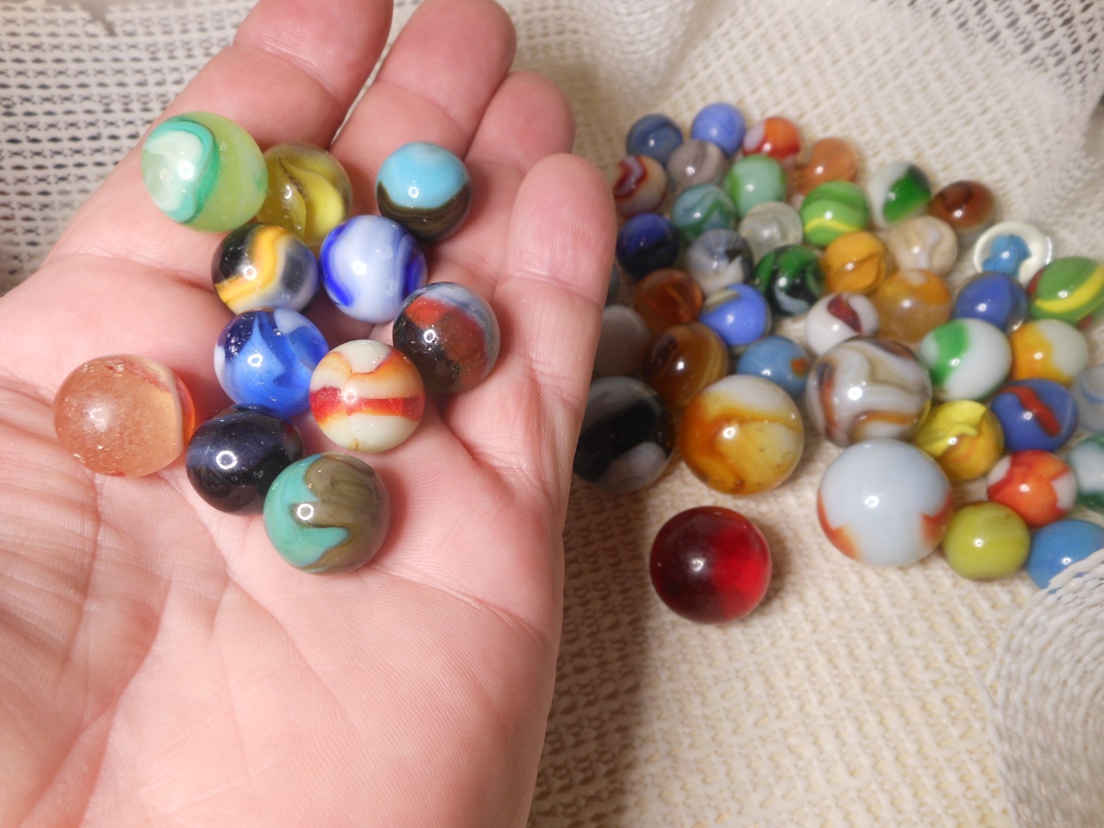 69 Variety Vintage Marbles Collectible Size Make Color Swirl Mix rare SEE VIDEO