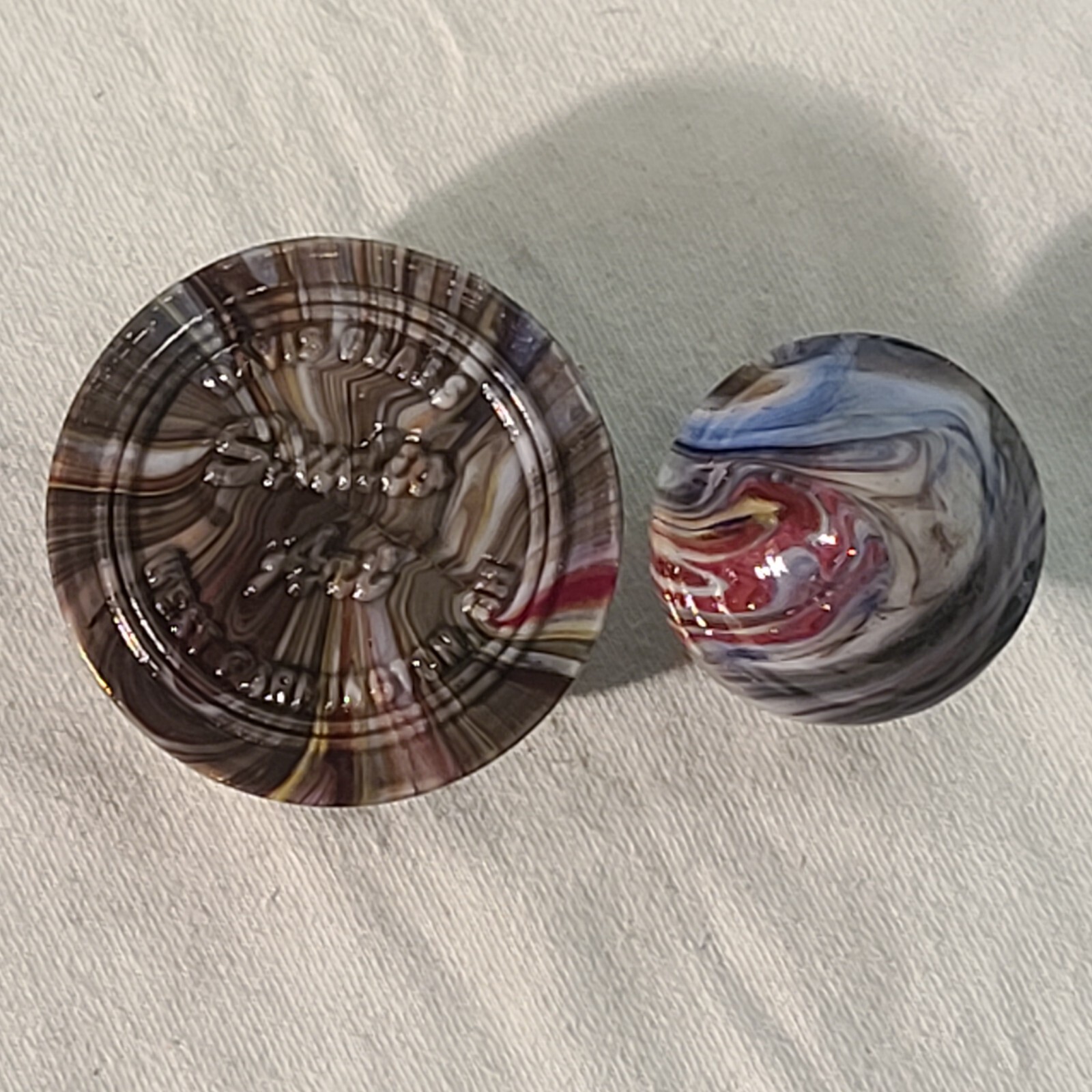 ANDY DAVIS, Glass Art Spinning Top & Base, Megans Run (?), #338P